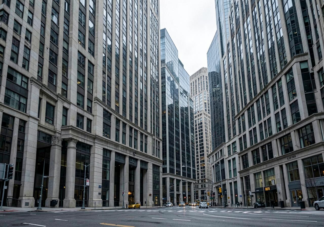 Financial district office architecture